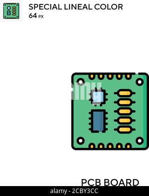 PCB-Platine spezielles lineales Farbvektorsymbol. PCB-Board-Symbole für Ihr Geschäftsprojekt Stock Vektor