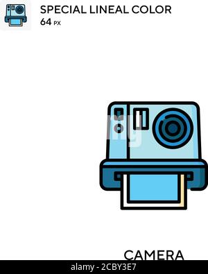 Camera Special lineales Farbvektorsymbol. Kamerasymbole für Ihr Geschäftsprojekt Stock Vektor