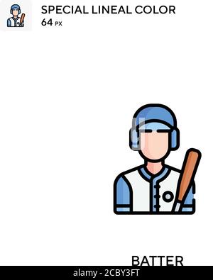 Batter Special Lineal Farbe Vektor-Symbol. Batter-Symbole für Ihr Geschäftsprojekt Stock Vektor
