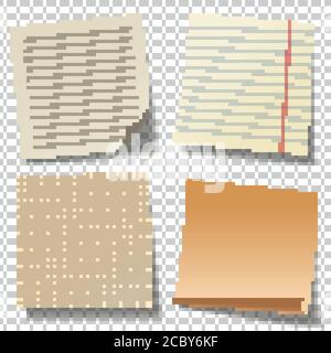 Realistische leere Haftnotizen. Farbige Blätter mit Notizblättern. Erinnerung auf Papier. Vektorgrafik. Stock Vektor