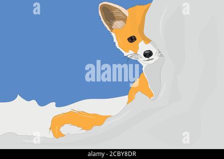 Niedlicher Fuchs. Vektorbild. Weißer Hintergrund. Stock Vektor