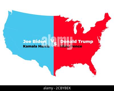 Vereinigte Staaten - 16. August 2020. Illustration von 2020 vereinigte Staaten Wahlen. trump vs biden Stockfoto