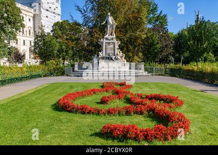 Mozart-Denkmal für Wolfgang Amadeus Mozart in Wien, Österreich Stockfoto