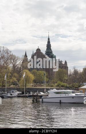 Stockholm, Schweden - April 22 2019: Die Außenansicht des Nordischen Museums am 22 2019. April in Stockholm Schweden. Stockfoto