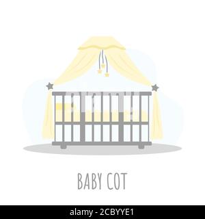 Kinderbettsymbol. Einfaches Element aus Baby Dinge Icons Sammlung. Kreative Babywiege für ui, ux, Apps, Software und Infografiken. Vektordarstellung in Stock Vektor