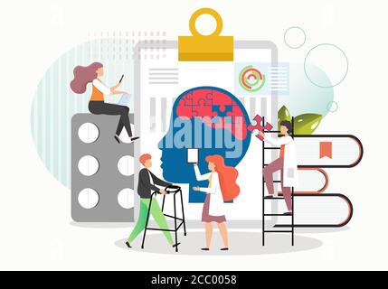 Rehabilitation Physiotherapie. Ärzte, die Patienten bei der Genesung von Verletzungen helfen, Vektorgrafik flach Stock Vektor