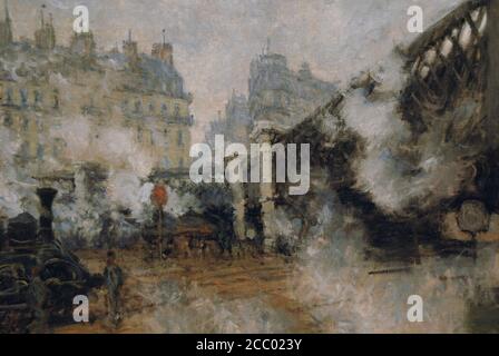 Claude Monet (1840-1926). Pintor impresionista francés. Puente de Europa, Estación Saint-Lazare,1877. Museo Marmottan Monet. París. Francia. Stockfoto