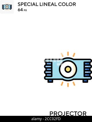 Projektor spezielles lineales Farbvektorsymbol. Projektorsymbole für Ihr Geschäftsprojekt Stock Vektor