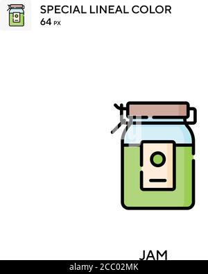 Jam spezielles lineales Farbvektorsymbol. Jam-Symbole für Ihr Geschäftsprojekt Stock Vektor