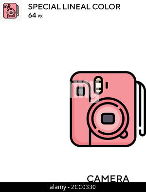 Camera Special lineales Farbvektorsymbol. Kamerasymbole für Ihr Geschäftsprojekt Stock Vektor