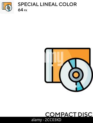 Compact Disc spezielles lineales Farbvektorsymbol. Compact Disc-Symbole für Ihr Geschäftsprojekt Stock Vektor