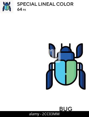 Bug spezielles lineales Farbvektorsymbol. Fehlersymbole für Ihr Geschäftsprojekt Stock Vektor