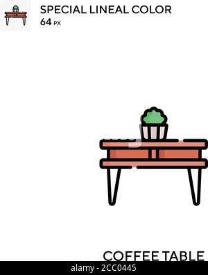 Couchtisch Spezielle Linienfarbe Vektor-Symbol. Couchtisch-Symbole für Ihr Geschäftsprojekt Stock Vektor