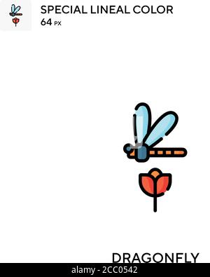 Dragonfly spezielles lineales Farbvektorsymbol. Dragonfly-Symbole für Ihr Geschäftsprojekt Stock Vektor