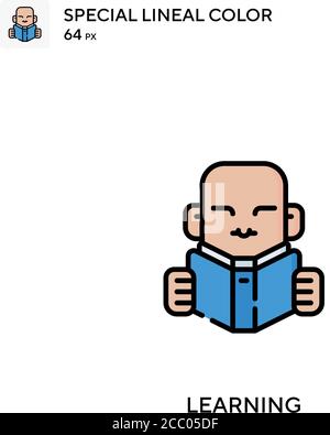 Lernen spezielles lineales Farbvektorsymbol. Lernsymbole für Ihr Geschäftsprojekt Stock Vektor