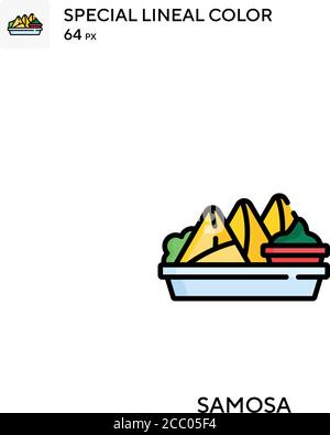 Samosa spezielles lineales Farbvektorsymbol. Samosa Icons für Ihr Business-Projekt Stock Vektor