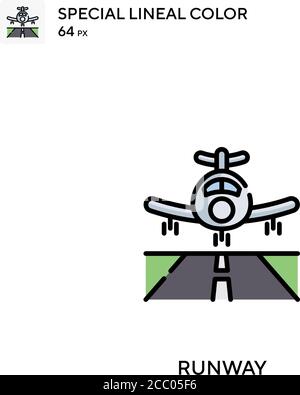 Landebahn spezielles lineales Farbvektor-Symbol. Runway Icons für Ihr Business-Projekt Stock Vektor