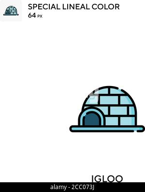 Igloo spezielles lineales Farbvektor-Symbol. Iglu-Icons für Ihr Business-Projekt Stock Vektor