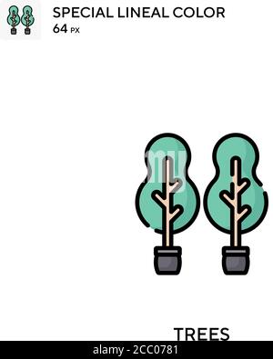 Bäume spezielles lineales Farbvektorsymbol. Baumsymbole für Ihr Geschäftsprojekt Stock Vektor
