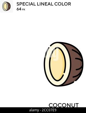 Coconut Special Lineal Farbe Vektor-Symbol. Kokos-Icons für Ihr Business-Projekt Stock Vektor