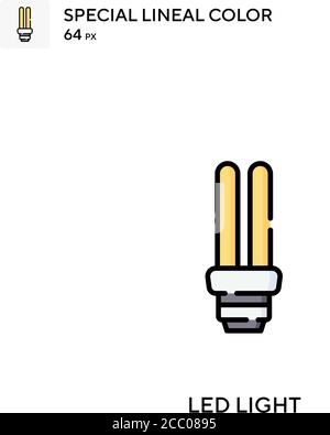 LED-Licht spezielles lineales Farbvektorsymbol. LED-Lichtsymbole für Ihr Geschäftsprojekt Stock Vektor