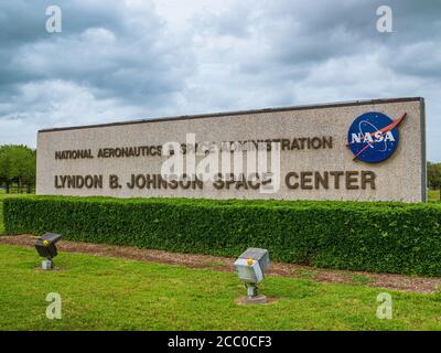 HOUSTON, TX - 7. Mai 2019: Johnson Space Center in Houston Texas am 7. Mai 2019. Die JSC war die Geburtsstätte für die amerikanische Raumfahrt. Stockfoto