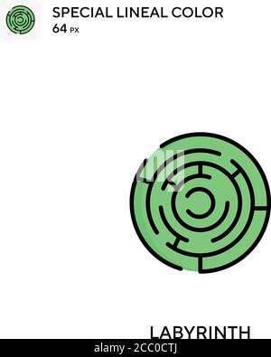 Labyrinth spezielles lineales Farbvektorsymbol. Labyrinthsymbole für Ihr Geschäftsprojekt Stock Vektor