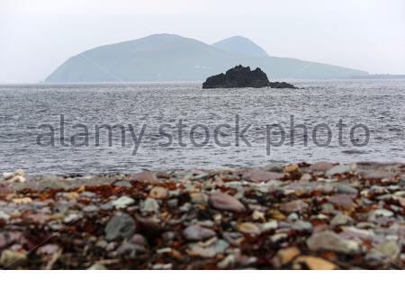 Tolle Blasket Insel vom Festland aus gesehen in der Nähe von Dunquin, County Kerry Stockfoto