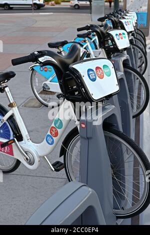 RTC Bike Share Station in Las Vegas.ein Programm, das bietet Eine bequeme und einfach zu bedienende Alternative zu Kurzreisen in Die Innenstadt ist Stockfoto