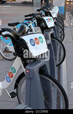 RTC Bike Share Station in Las Vegas.ein Programm, das bietet Eine bequeme und einfach zu bedienende Alternative zu Kurzreisen in Die Innenstadt ist Stockfoto