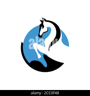 Pferd Kopf Logo Design Stolz und Schönheit Zeichen Symbol Vektor-Illustration Stock Vektor