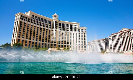 Las Vegas, NV/USA - Sep 16,2018 : Blick auf Bellagio Hotels und Casino in Las Vegas, USA. Las Vegas ist eines der Top-Reiseziele der Welt. Stockfoto