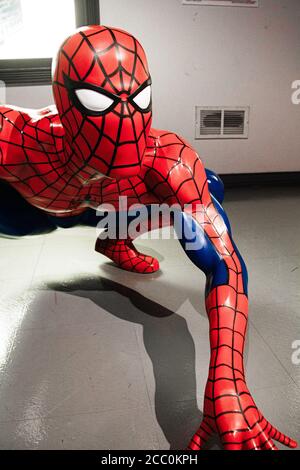 Spiderman im Madame Tussauds Hollywood Wachsmuseum. Es ist eine große Touristenattraktion in Hollywood. Stockfoto