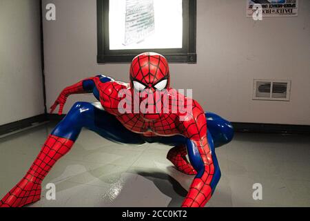 Spiderman im Madame Tussauds Hollywood Wachsmuseum. Es ist eine große Touristenattraktion in Hollywood. Stockfoto