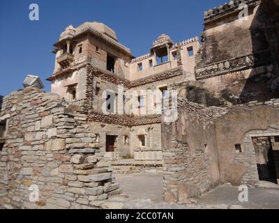 Rana Kumbha Palast von Chittorgarh wurde von Rana Kumbha im 15. Jahrhundert errichtet. Die Architektur des Palastes ist sehr schön Stockfoto