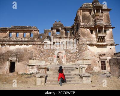 Rana Kumbha Palast von Chittorgarh wurde von Rana Kumbha im 15. Jahrhundert errichtet. Die Architektur des Palastes ist sehr schön Stockfoto