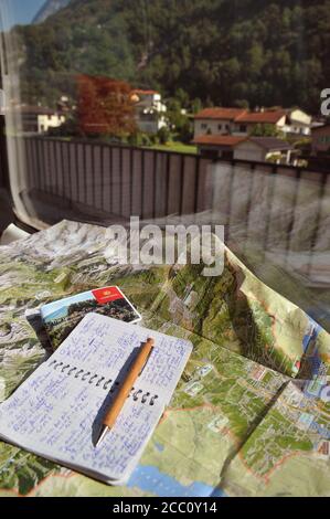 Schweiz, Kanton Tecino, im Golden Panoramic Pass Zug Stockfoto