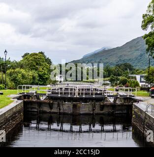 Blick von der Spitze der Neptun's Staircase, Caledonian Canal, Schottland Stockfoto