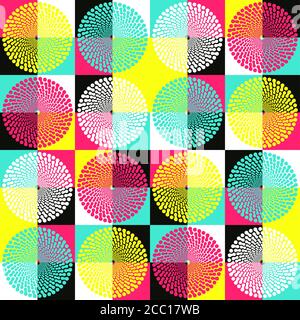 50er Jahre Vintage Muster Pop-Farben Stockfoto