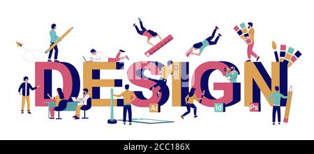 Grafik Design Typografie Banner Vorlage, Vektor flache Illustration Stock Vektor