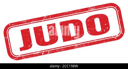 JUDO rot grungy Rechteck Stempel Zeichen. Stockfoto