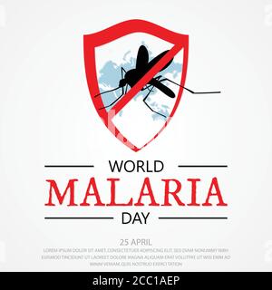 World Malaria Day Vektor Hintergrund Buchstaben für Element-Design auf dem weißen Hintergrund. Design-Vektor für internationale Urlaubskonzepte. Stock Vektor