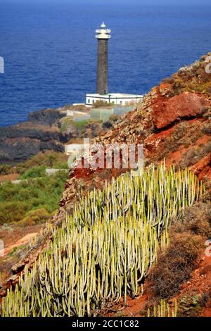 Spanien, Kanarische Inseln, La Palma, Barlovento, Leuchtturm Stockfoto