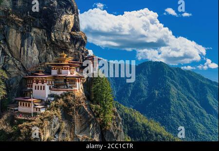 Tiger's Nest Kloster oder Taktsang Lhakhang in Paro, Bhutan Stockfoto