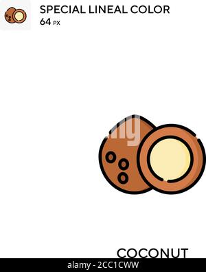 Coconut Special Lineal Farbe Vektor-Symbol. Kokos-Icons für Ihr Business-Projekt Stock Vektor