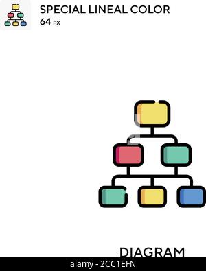 Diagramm spezielles lineales Farbvektorsymbol. Diagrammsymbole für Ihr Geschäftsprojekt Stock Vektor