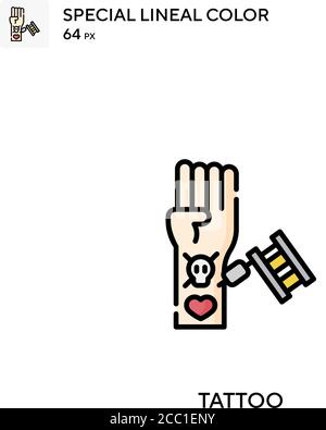 Tattoo Spezielle lineare Farbe Vektor-Symbol. Tattoo Icons für Ihr Business-Projekt Stock Vektor