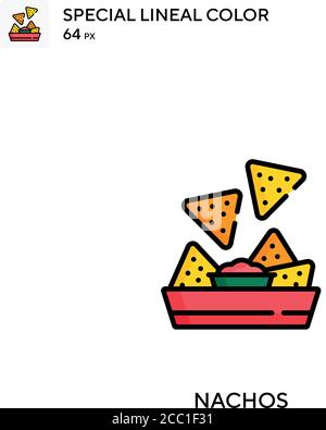 Nachos spezielles lineales Farbvektorsymbol. Nachos-Icons für Ihr Business-Projekt Stock Vektor