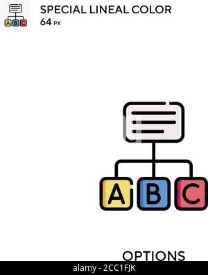 Optionen spezielles lineales Farbvektorsymbol. Optionssymbole für Ihr Geschäftsprojekt Stock Vektor