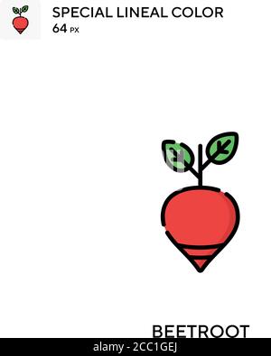 Rote Bete spezielles lineales Farbvektorsymbol. Beetroot-Symbole für Ihr Geschäftsprojekt Stock Vektor